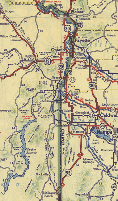 This map shows OR-201's alignment in 1941.