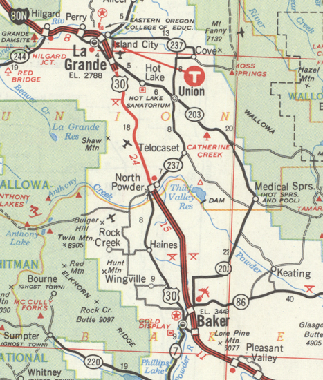 This map shows OR-203's alignment in 1973.