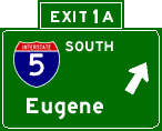Exit 1A: Interstate 5 South, Eugene