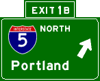 Exit 1B: Interstate 5 North, Portland
