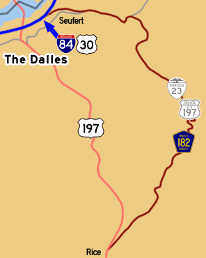 This map shows OR-23's alignment from Seufert to near Rice