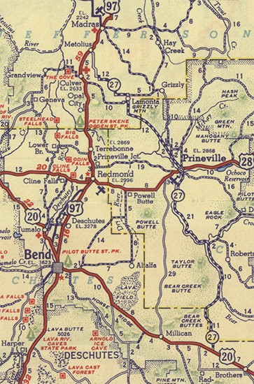 This map shows OR-27's alignment in 1941.