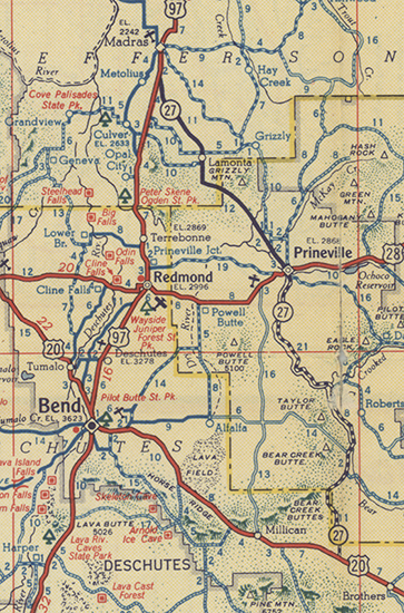 This map shows OR-27's alignment in 1948.