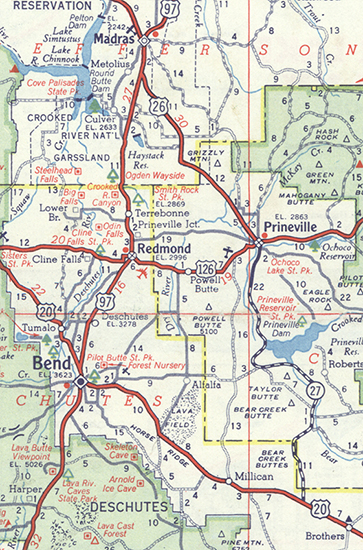 This map shows OR-27's alignment in 1965.