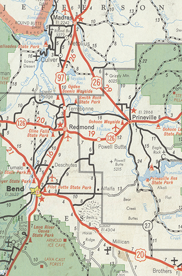 This map shows OR-27's alignment in 1977.