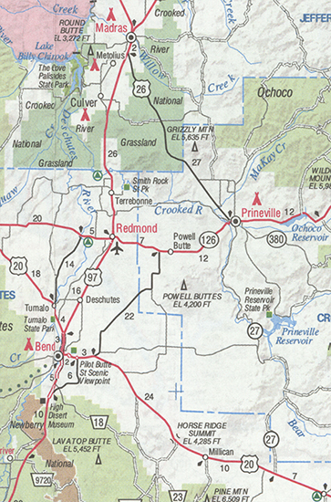 This map shows OR-27's alignment in 2005.