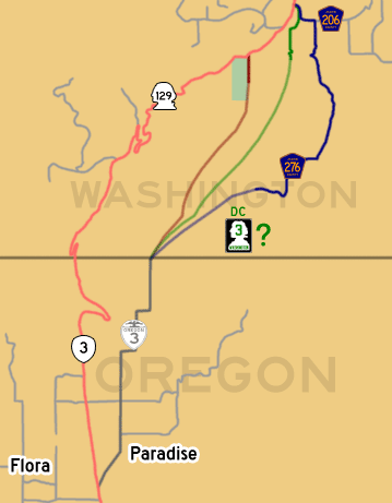 This map shows OR-3's previous alignment