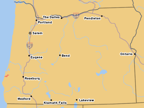 OR-42S's Routing from Cannon Beach Jct. to the Idaho Border at Nyssa