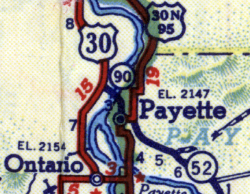 A 1941 Shell map segment showing OR-90