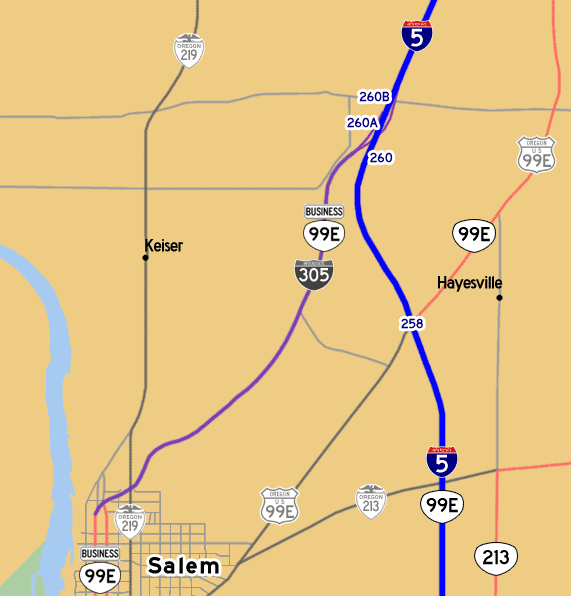 Interstate 305's Planned Route from 1956-1977