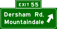 Exit 55: Dersham Rd., Mountaindale