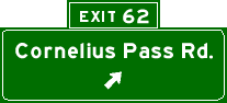 Exit 62: Cornelius Pass Rd.