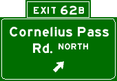 Exit 62B: Cornelius Pass Rd. North